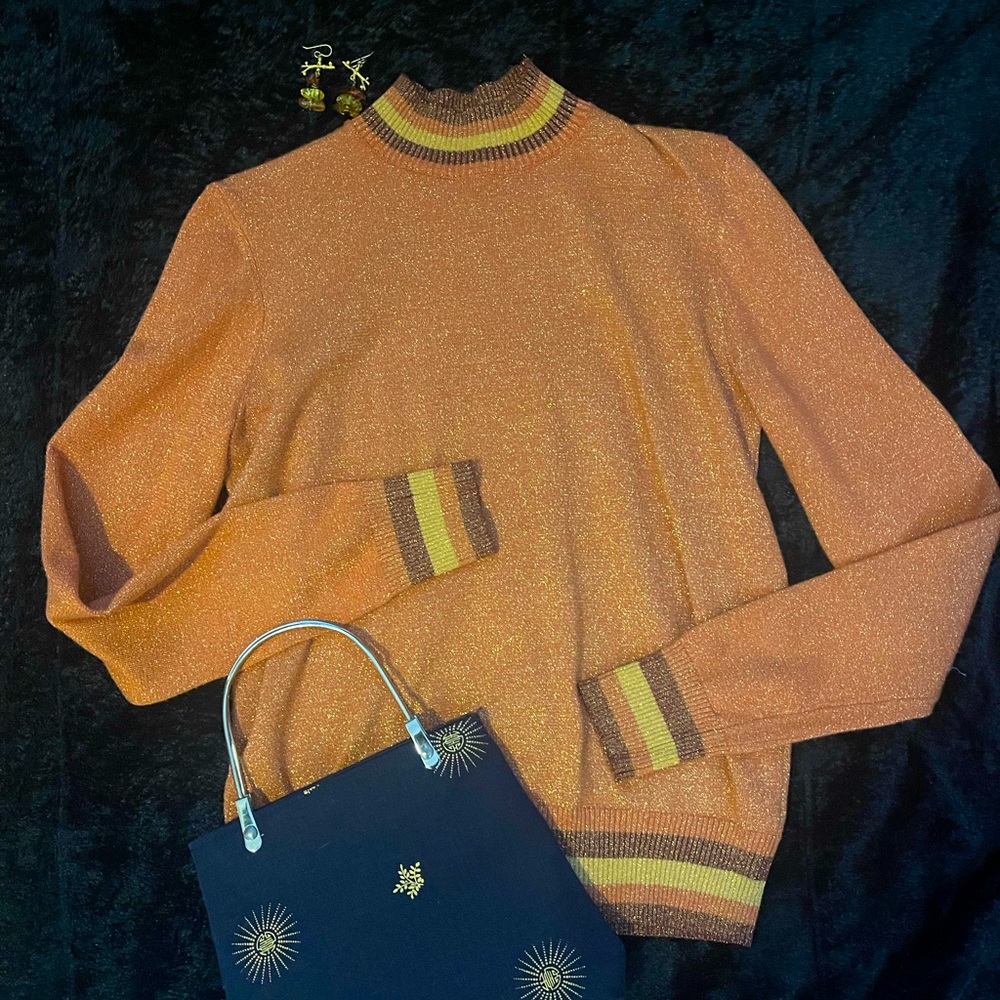 3 color metallic sweater